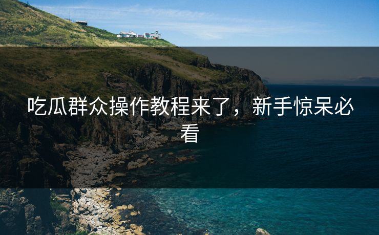 吃瓜群众操作教程来了，新手惊呆必看