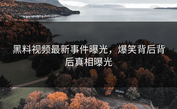 黑料视频最新事件曝光，爆笑背后背后真相曝光