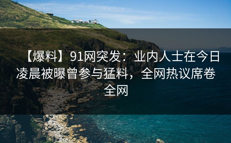 【爆料】91网突发：业内人士在今日凌晨被曝曾参与猛料，全网热议席卷全网