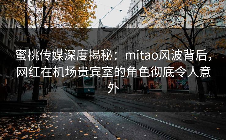 蜜桃传媒深度揭秘：mitao风波背后，网红在机场贵宾室的角色彻底令人意外